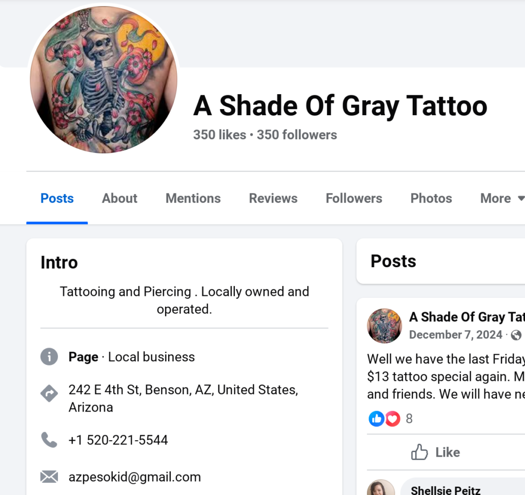 A Shade Of Grey Tattoo Benson AZ